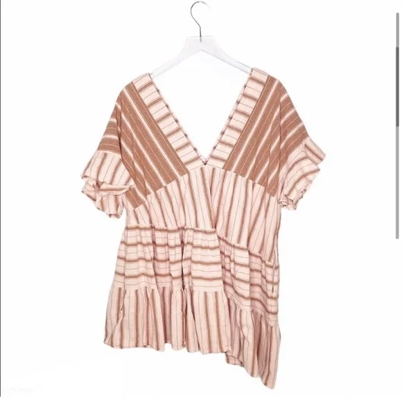 Free People striped pink flowy dress tunic - Picture 3 of 4